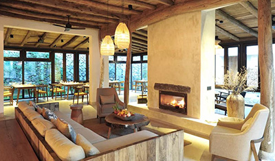 莫干山三秋美宿泰坦双面壁炉案例