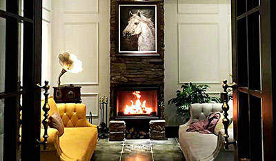 济南悦蓉水庄酒店罗宾真火壁炉案例