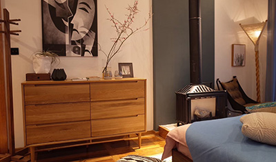 温州永嘉原野香草园燃木真火壁炉案例