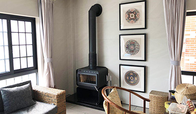 浙江金华别墅独立式真火壁炉-CUTE